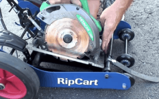 Circular saw inserted into RipCart